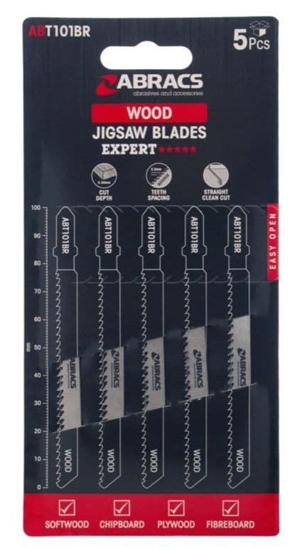 Abracs Jigsaw Blade For Wood Pack 5 - 100mm - Image 2