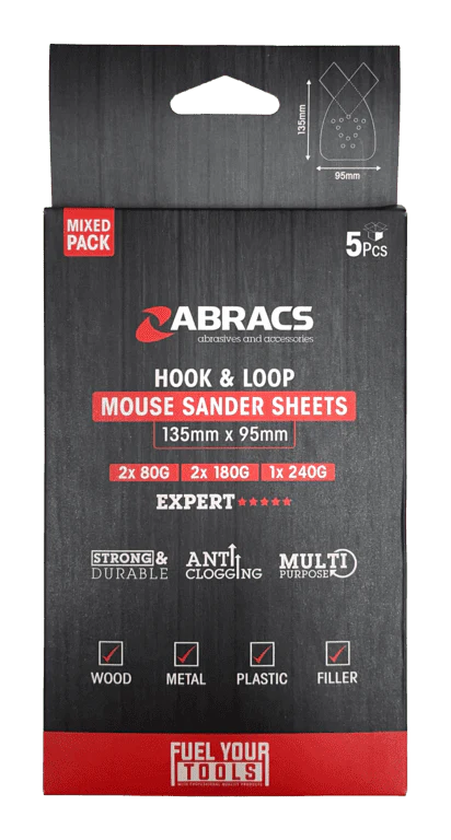 Abracs Mouse Sander Sheet Pack 5 - 135mm x 95mm