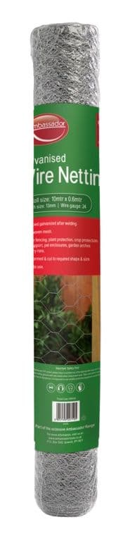 Ambassador Galvanised Wire Netting - 10m x 0.6m x 50mm