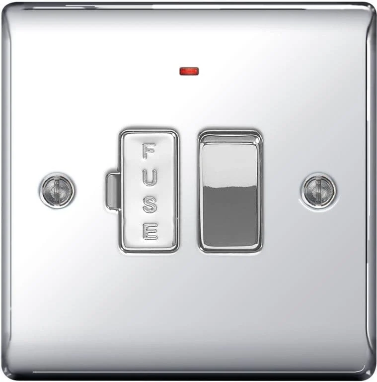 BG Chrome Switched Fused Connection Neon - 13a