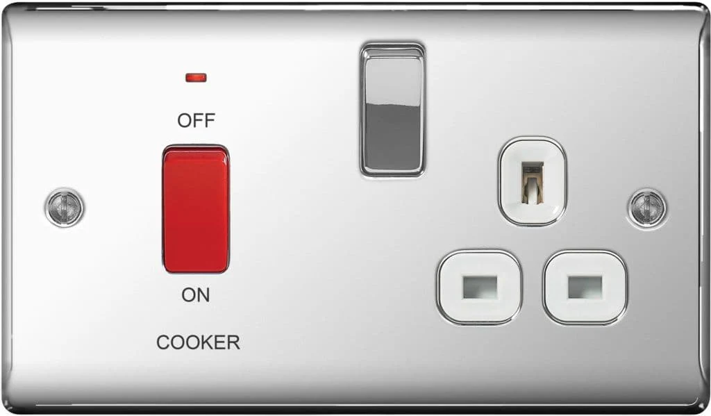 BG Polished Chrome Dp Switch 13a Socket - 45a