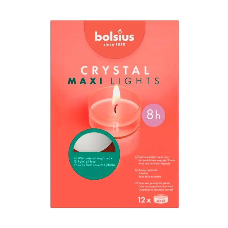 Bolsius Maxi Light White - Box of 12