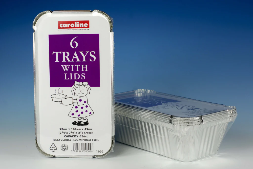 Caroline Foil Trays With Lids - 23oz, Pack 6