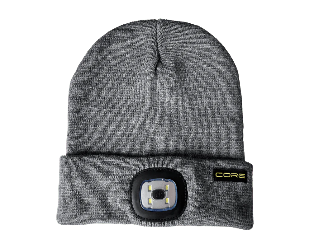 Core Rechargeable LED Beanie Hat - Grey