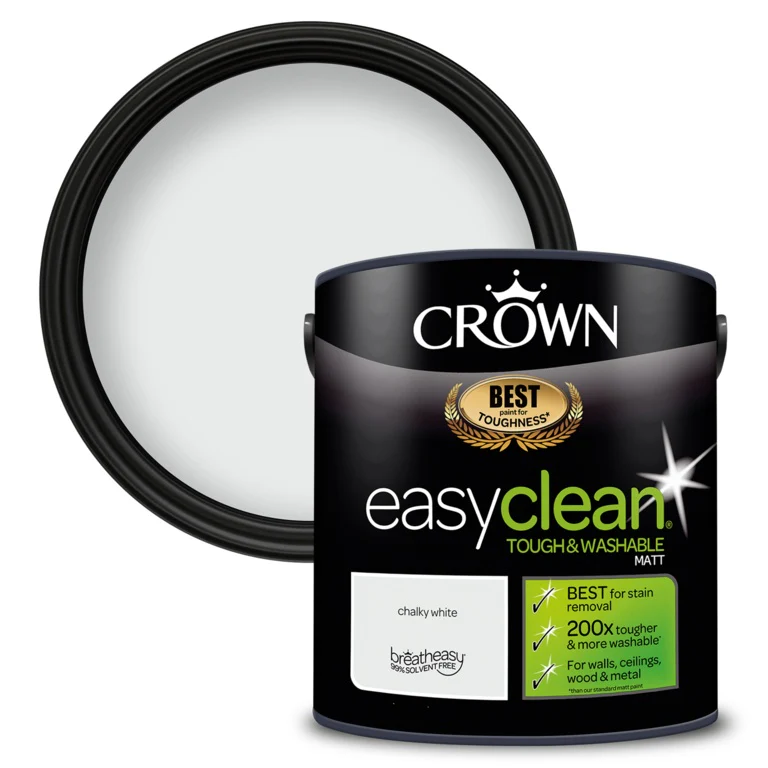 Crown Easyclean Matt Emulsion - 2.5L Chalky White