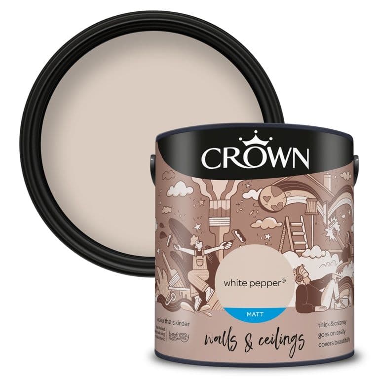 Crown Walls & Ceilings Matt 2.5L - White Pepper