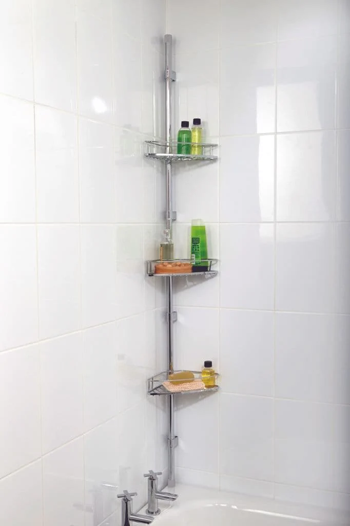 Croydex Corner Storage Basket Set - Chrome