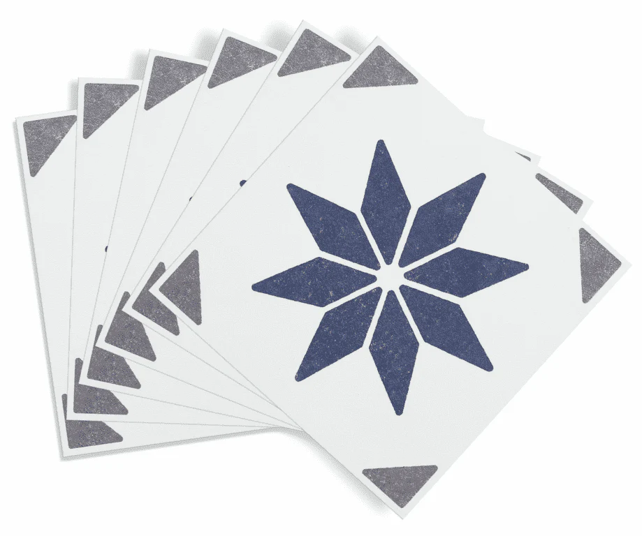 d-c-fix® Self Adhesive Wall Tile Alia Blue - 15cm x 15cm / Pack Of 6