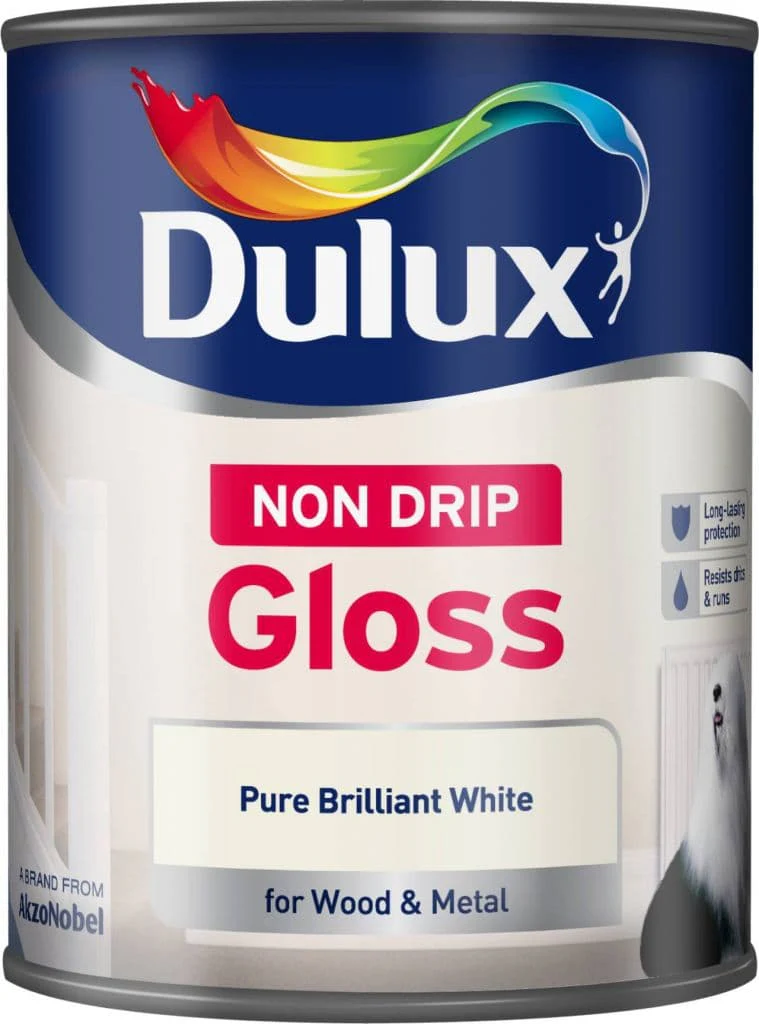 Dulux Non Drip Gloss 750ml - Pure Brilliant White