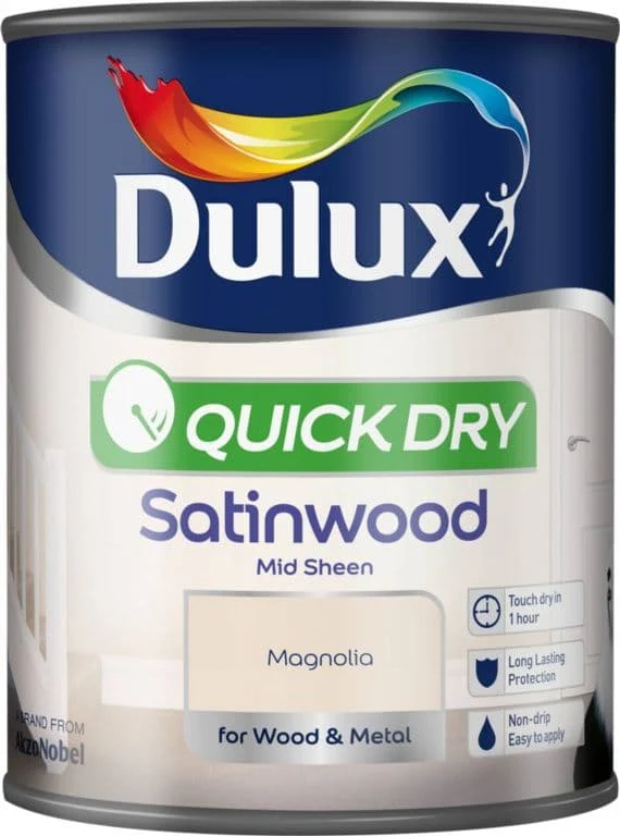 Dulux Quick Dry Satinwood 750ml - Magnolia