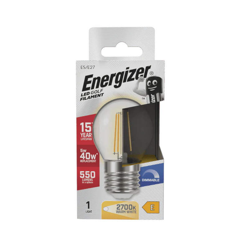 Energizer Filament LED Golf E27 Dimmable 5w - 470lm 2700k