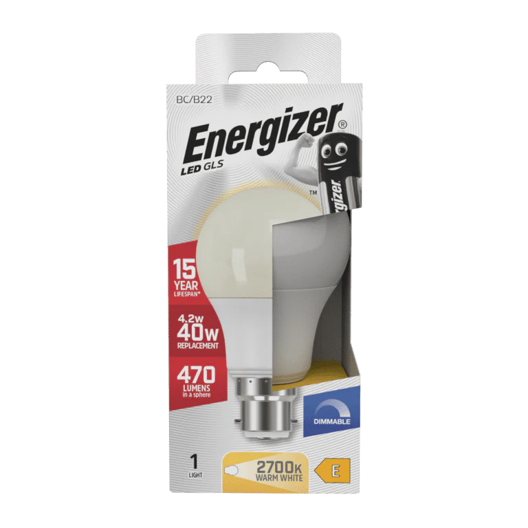 Energizer LED GLS B22 2700k Dimmable - 470lm