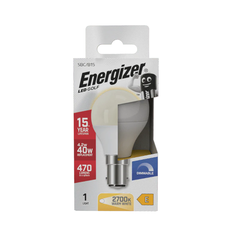 Energizer LED Golf 470lm Opal B15 Dimmable - 4.2w