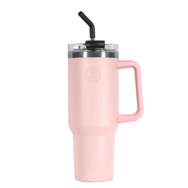 Eurosonic Double Walled Vacuum Mug With Handle - 40oz Peach