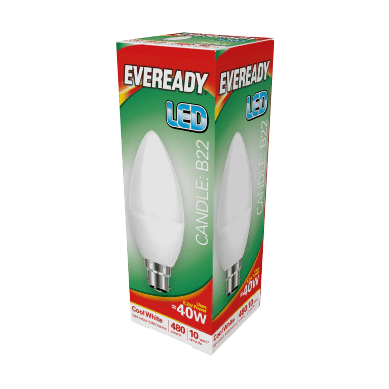 Eveready LED Candle - 40W 480lm B22