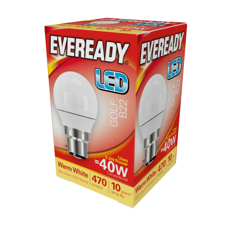 Eveready LED Golf 6w - 470lm Warm White 3000k B22