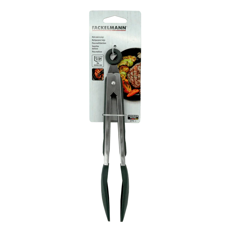 Fackelmann Stainless Steel Tongs With Silicone Head - 23cm