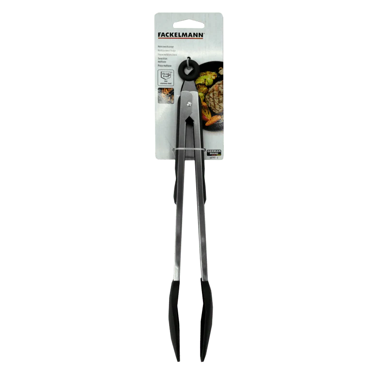 Fackelmann Stainless Steel Tongs With Silicone Head - 30cm