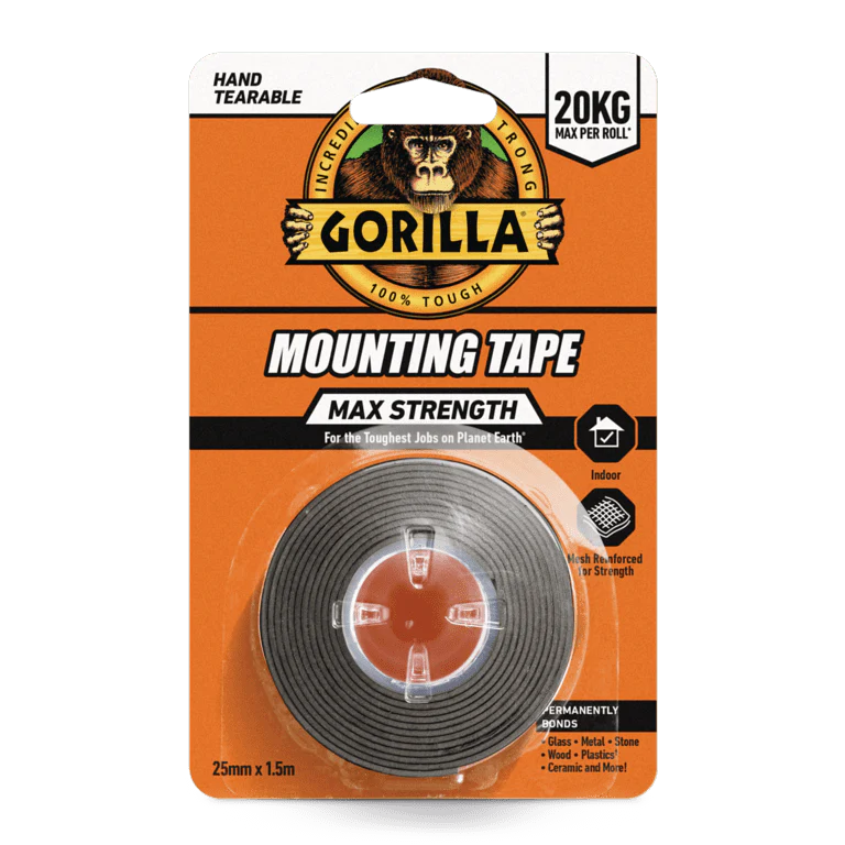 Gorilla Max Strength Mounting Tape - 1.5m Black