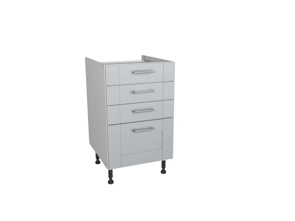 Gower Rapide+ Verona Grey 4 Drawer Unit - 500mm