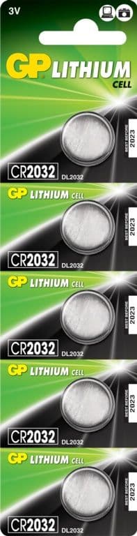GP Lithium Button Cell Battery - CR2032 Card 5