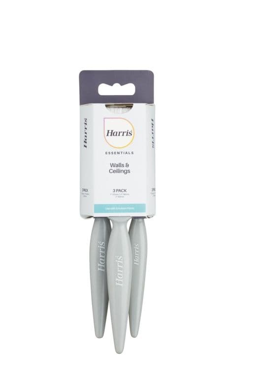 Harris Essentials Wall & Ceiling Paint Brush Set - Pack 3
