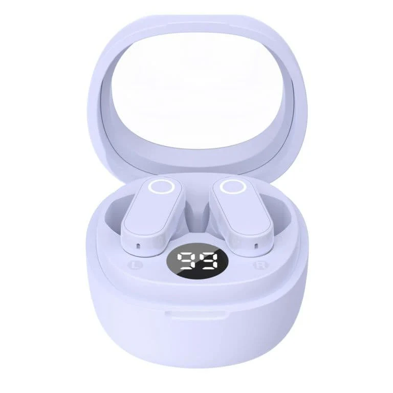Itek TWS Earbuds With LED Display & Case - Purple