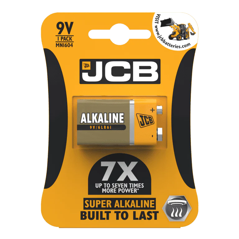 JCB Super Alkaline 9v Cell Batteries - LR22