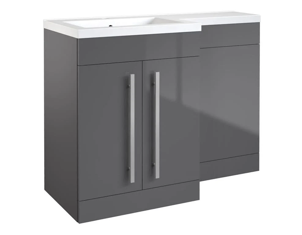 Kvit Matrix 2 Door Basin Unit Gloss Grey - 600mm