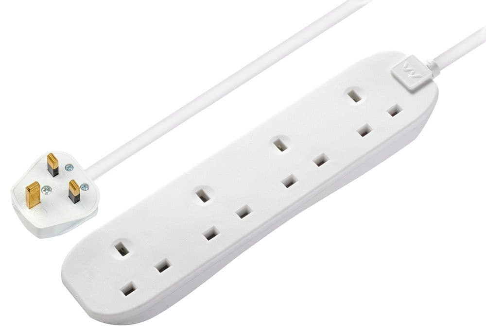 Masterplug 4 Gang Extension Lead With 1m Cable - 13 amp