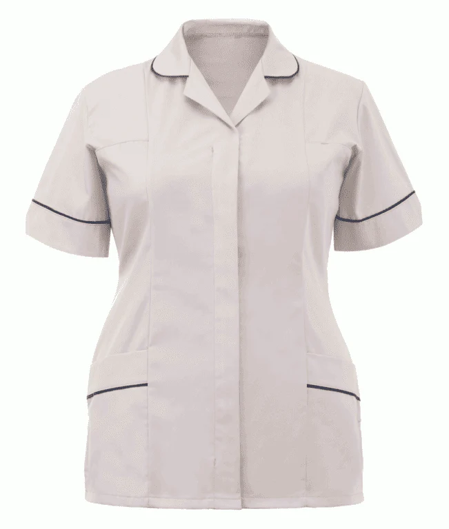 Orbit Ladies Tunic White With Navy Trim - Size 14