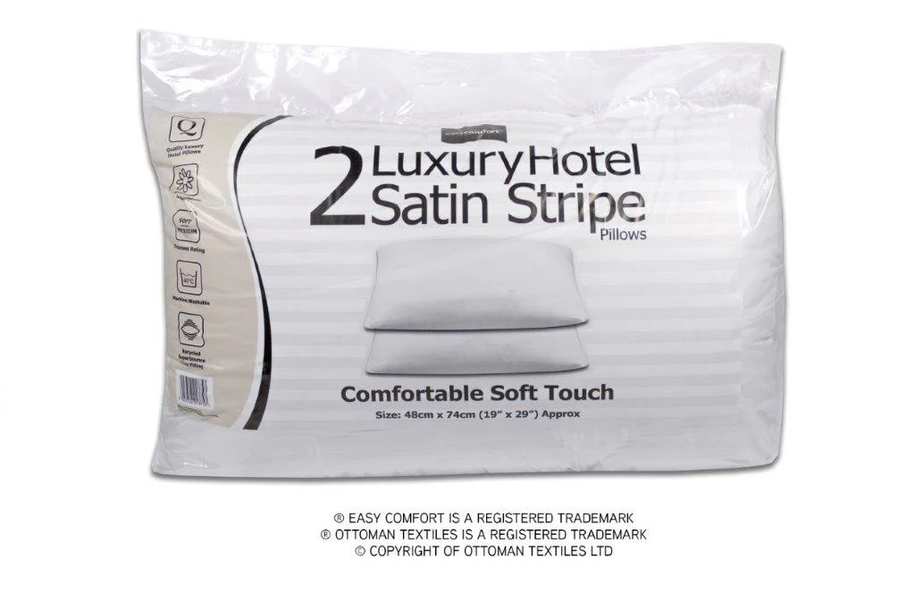 Ottoman Satin Stripe Pillows - Twin Pack