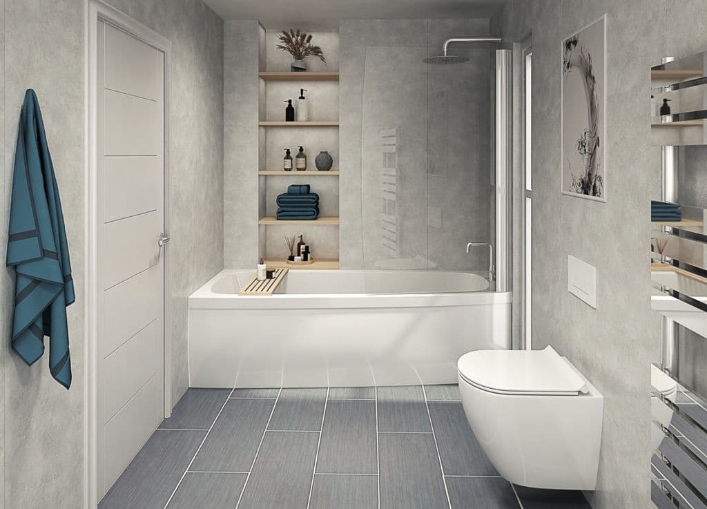 Perform Panel Cloudy Marble Bathroom and Shower Panel - 2400mm x 1180mm 9350