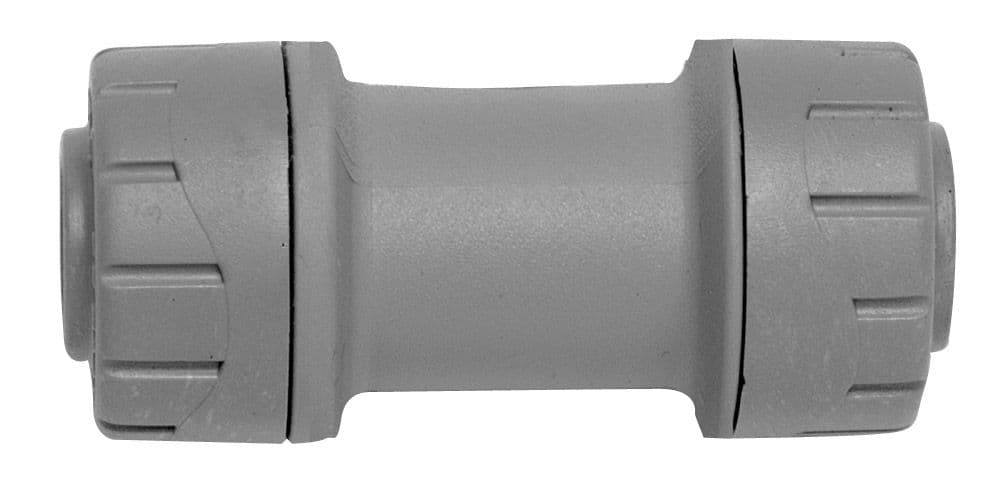 Polyplumb 15mm Straight Coupler Grey - PPM015
