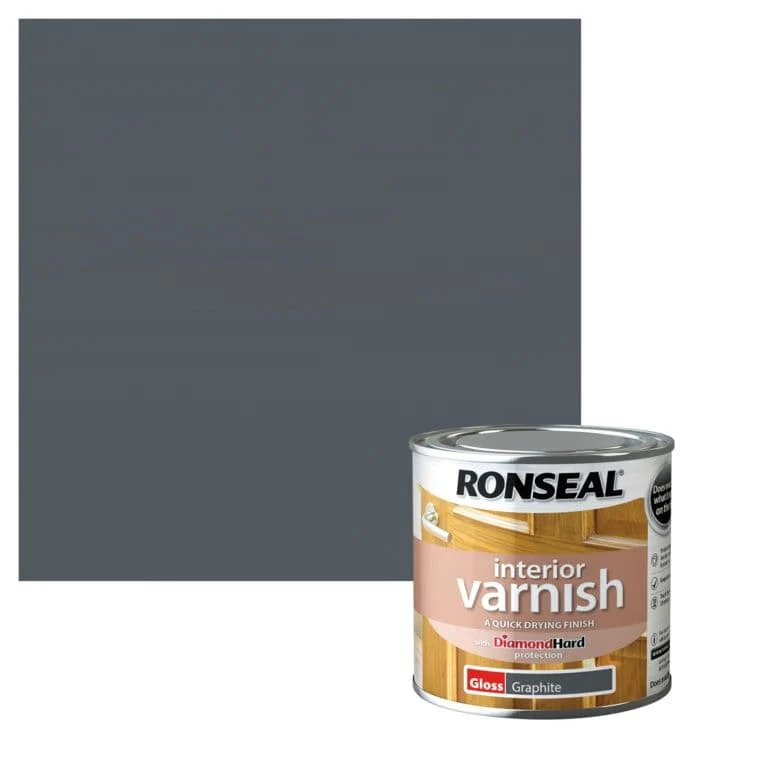 Ronseal Interior Varnish Gloss 250ml - Graphite