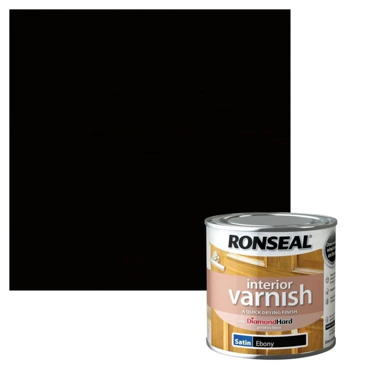 Ronseal Interior Varnish Satin 250ml - Ebony