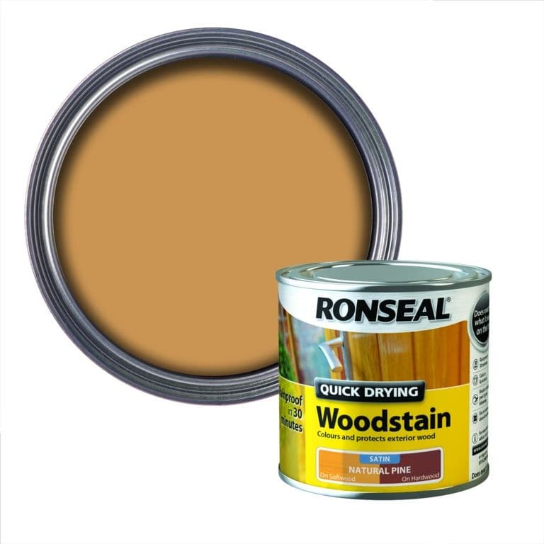 Ronseal Quick Drying Woodstain Satin 250ml - Natural Pine