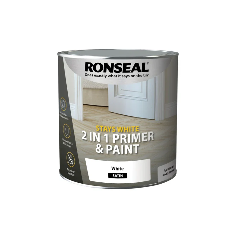 Ronseal Stays White 2in1 Primer & Paint 2.5L - White Satin