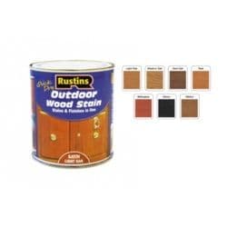 Rustins Quick Dry Outdoor Woodstain 250ml - Satin Dark Oak