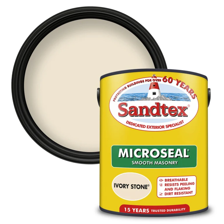 Sandtex Smooth Masonry Paint 5L - Ivory Stone