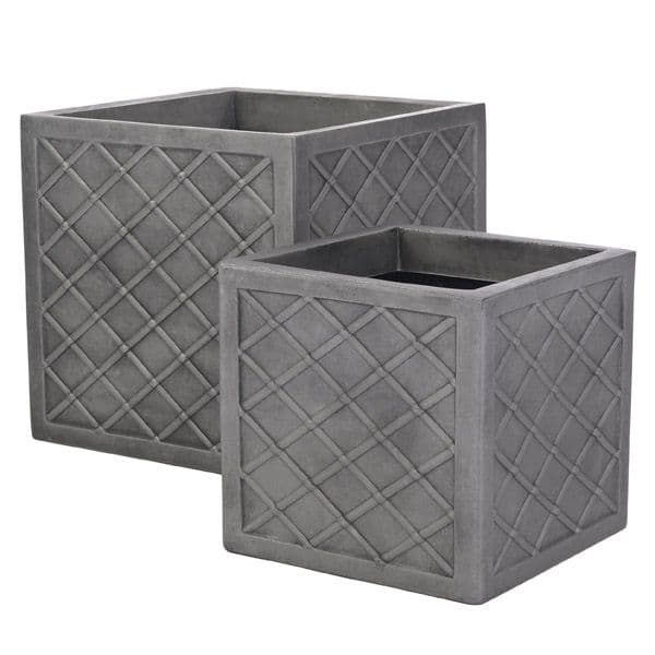 Sankey Lazio 38cm Square Planter - Pewter
