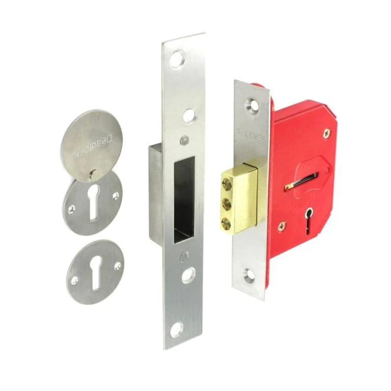 Securit 5 Lever Deadlock Brass Plated - 75mm