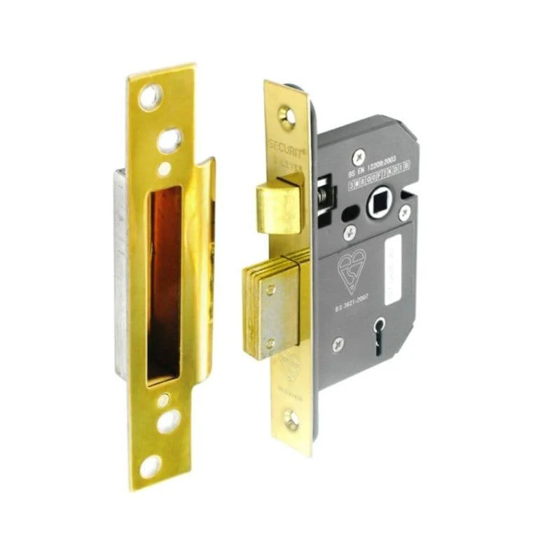 Securit 5 Lever Sashlock BS3621 - 75mm Brass Plated