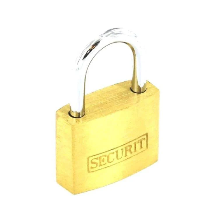 Securit Brass Padlock with 3 Keys - 25mm