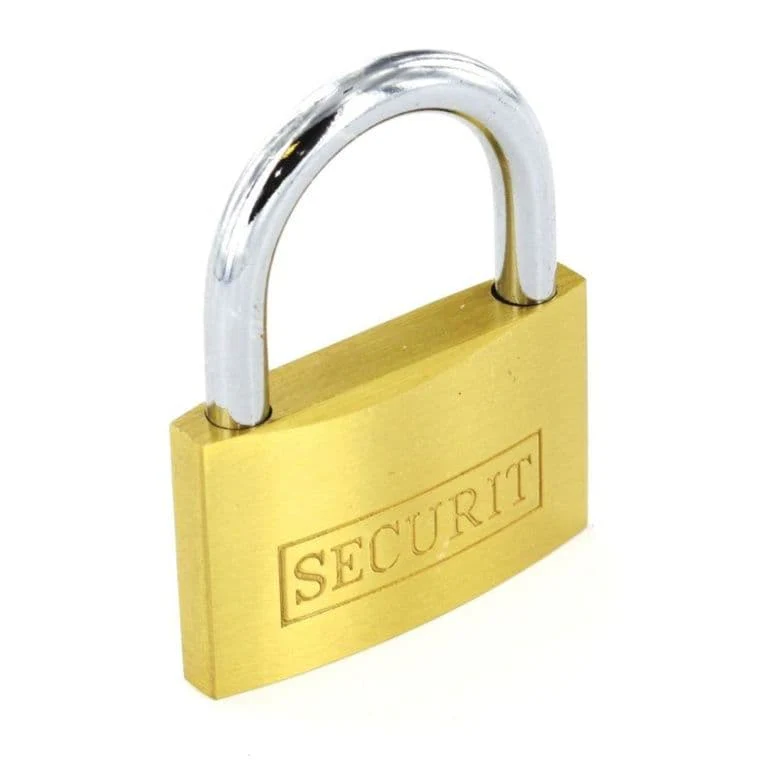 Securit Brass Padlock with 3 Keys - 40mm