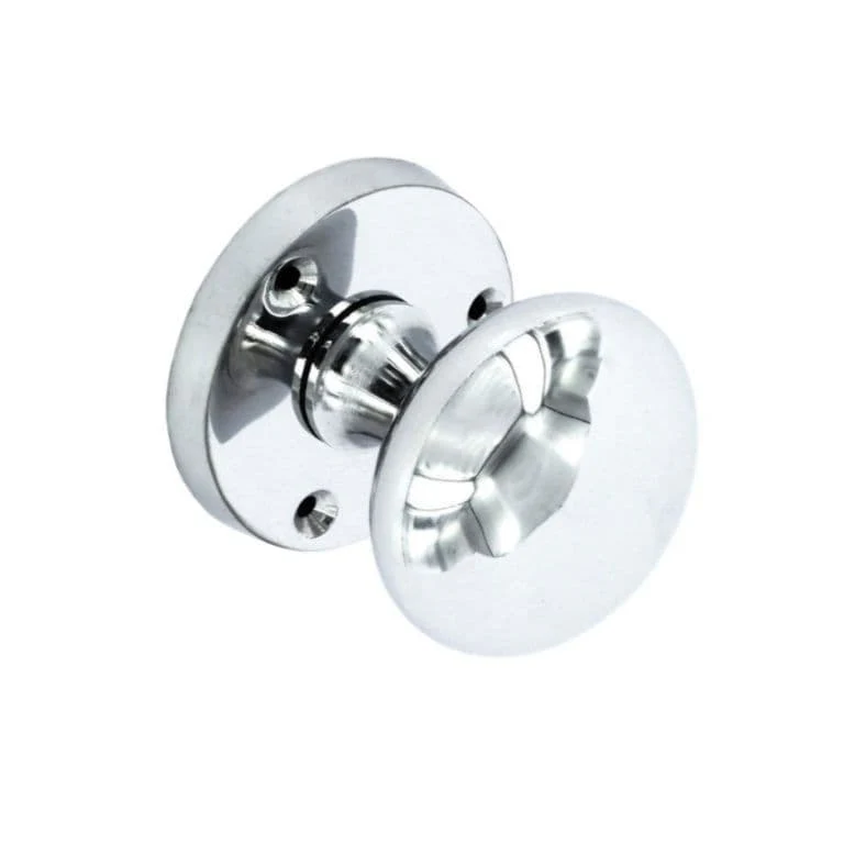 Securit Chrome Mortice Knobs Round (Pair) - 60mm