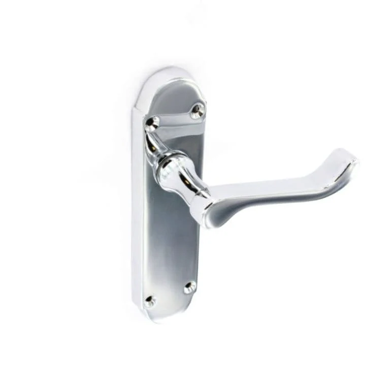 Securit Chrome Shaped Latch Handles (1 Pair) - 170mm