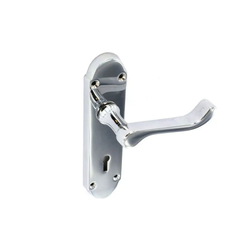 Securit Chrome Shaped Lock Handles (1 Pair) - 170mm