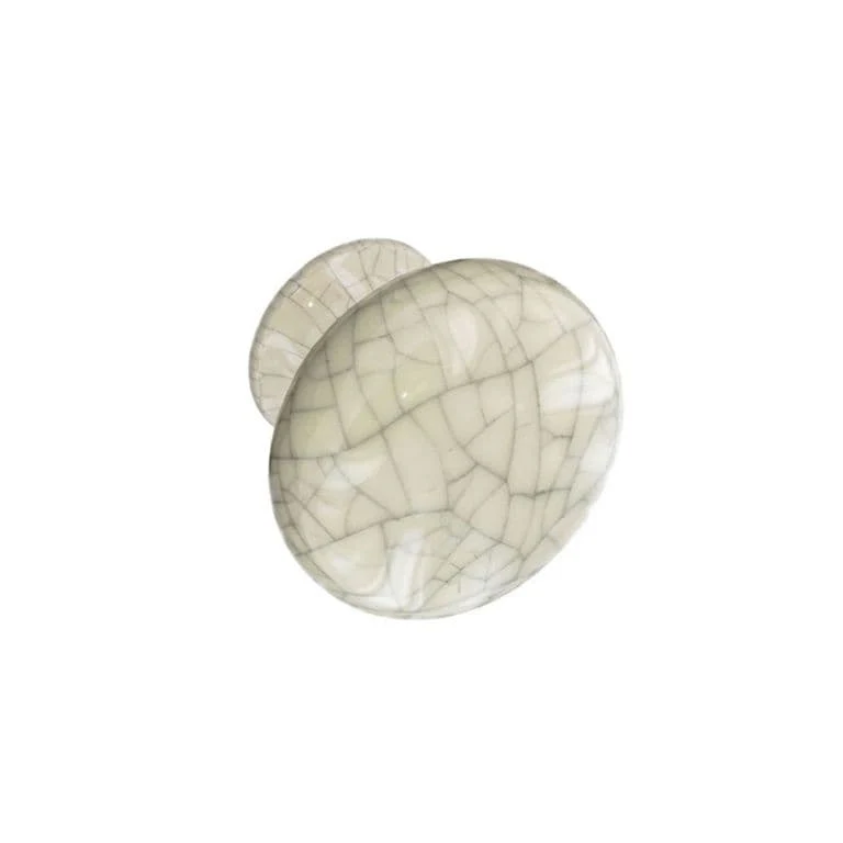 Securit Cracked White Ceramic Knobs (2) - 35mm