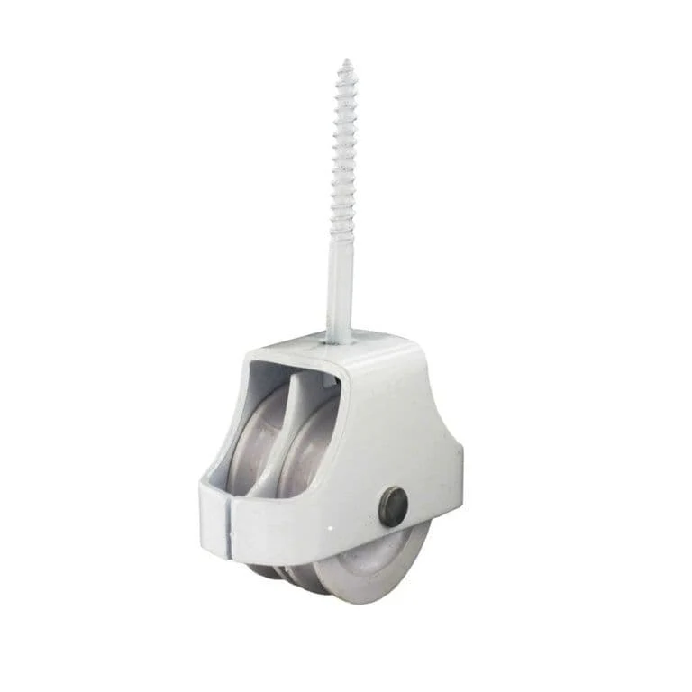 Securit Double Screw-In Pulley White - 45mm